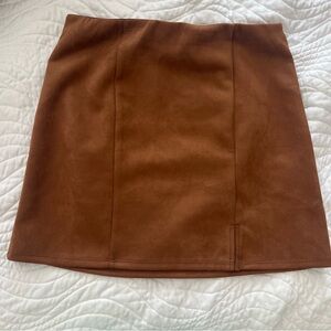 alya brown suede mini pencil skirt
